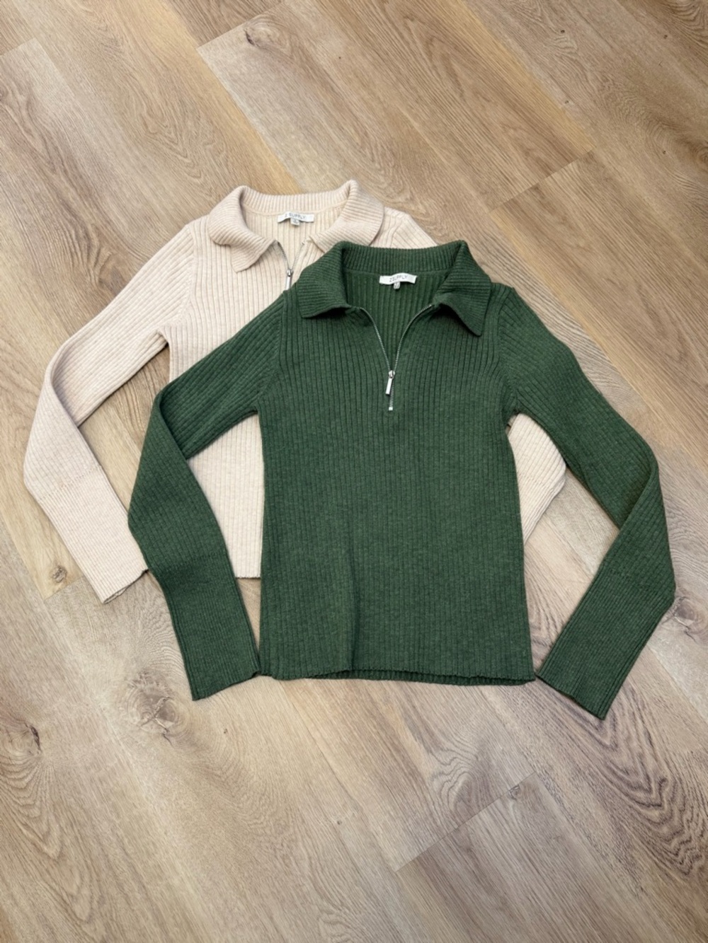 Z Supply Collared Half-Zip Ribbed Sweater Bundle